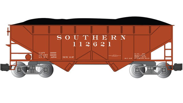 Bachmann Open Hopper Bachmann 94004 G Scale (1:29) 2 Bay Offset Open Hopper Southern 112846 (with Removable Coal Load)