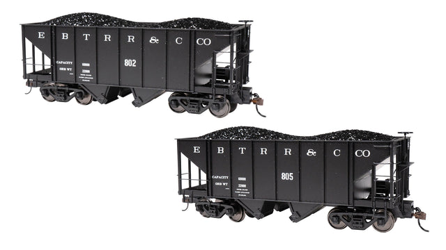 Bachmann Open Hopper Bachmann Spectrum 27901 On30 Scale 2 Bay Steel Hopper East Broad Top EBT 802 & 805 (2 Pack)