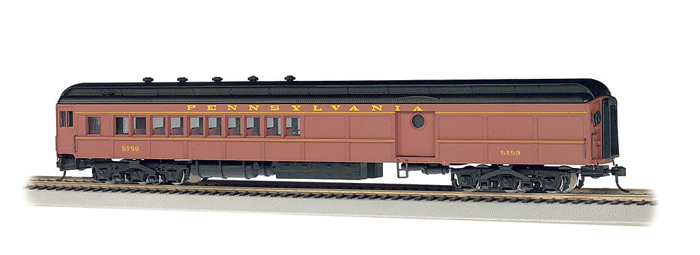 Bachmann Passenger - Combine Bachmann 13607 HO Scale 72' Heavyweight Combine Pennsylvania "Post War" 5159 with Lighted Interior