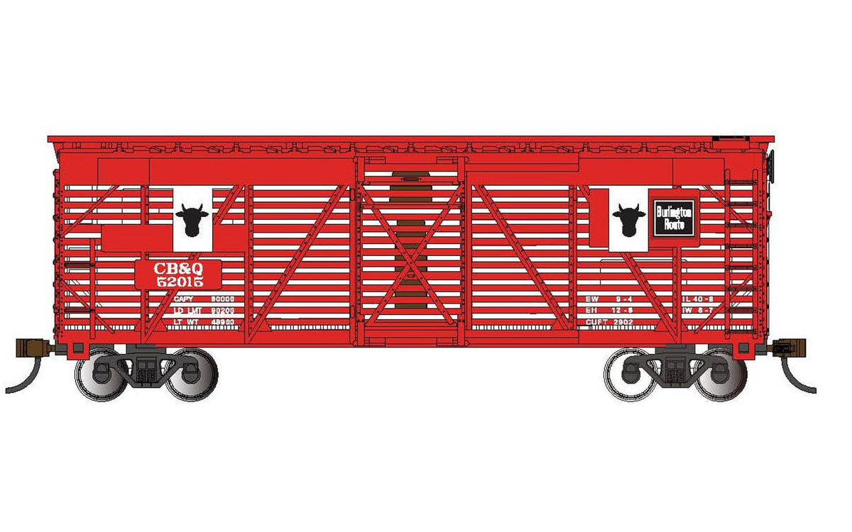 Bachmann Stock Car Bachmann 19710 HO Scale 40' Animated Stock Car Chicago NorthWestern CNW 52025 with Cattle