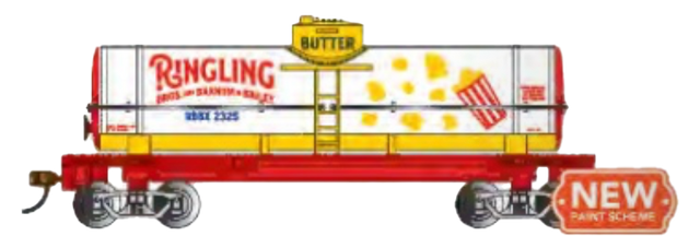 Bachmann Tank Car Bachmann 16618 HO Scale Single Dome Tank Car Ringling Bros - Popcorn Butter