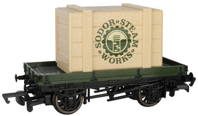 Bachmann Wagon Bachmann 77404 HO Scale Thomas & Friends 1 Plank Wagon with Sodor Steam Works Crate