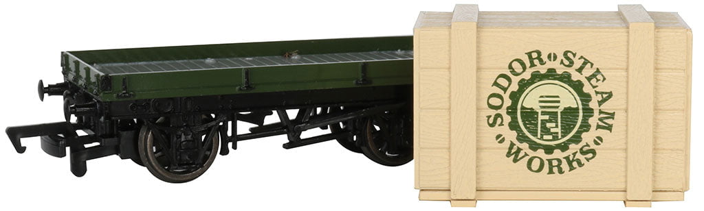 Bachmann Wagon Bachmann 77404 HO Scale Thomas & Friends 1 Plank Wagon with Sodor Steam Works Crate