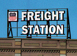 Blair Line MODEL TRAINS Blair Line All Scale Laser-Cut Wood Billboard Kits - Large for HO, S & O - Freight Station w/30 Railroad Heralds