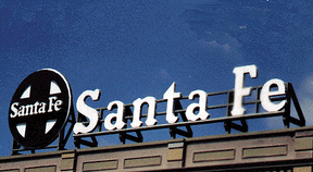 Blair Line MODEL TRAINS Blair Line All Scale Laser-Cut Wood Billboard Kits - Large for HO, S & O - Santa Fe - Round Herald & Name (2 Kits)