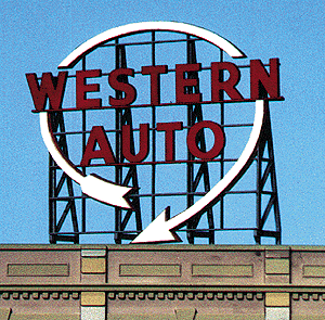 Blair Line MODEL TRAINS Blair Line All Scale Laser-Cut Wood Billboards - Small for Z, N & HO - Western Auto