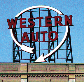 Blair Line MODEL TRAINS Blair Line All Scale Laser-Cut Wood Billboards - Small for Z, N & HO - Western Auto