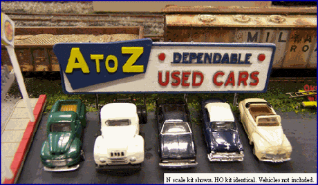 Blair Line MODEL TRAINS Blair Line HO A-to-Z Used Car Lot Kit