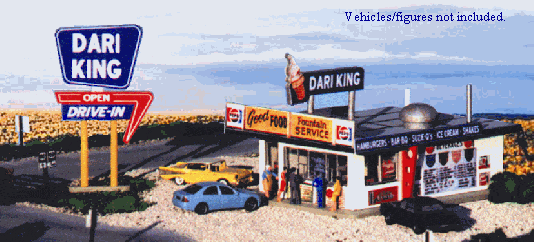 Blair Line MODEL TRAINS Blair Line HO Dari-King Drive-In Restaurant Kit