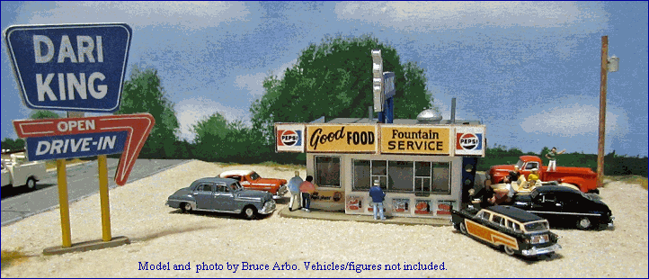 Blair Line MODEL TRAINS Blair Line HO Dari-King Drive-In Restaurant Kit