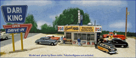 Blair Line MODEL TRAINS Blair Line HO Dari-King Drive-In Restaurant Kit