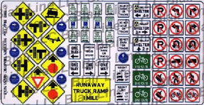 Blair Line MODEL TRAINS Blair Line HO Highway Signs - Modern Traffic 1971-Present (Full Color)