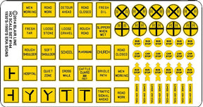 Blair Line MODEL TRAINS Blair Line HO Highway Signs - Vintage Caution 1930s-1950s (Black, Yellow)