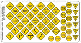 Blair Line MODEL TRAINS Blair Line HO Highway Signs - Vintage Warning/Stop 1930s-1950s (Black, Yellow)