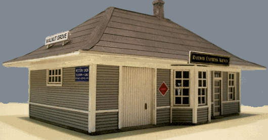 Blair Line MODEL TRAINS Blair Line HO Walnut Grove Depot Laser-Cut Wood Kit