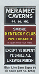 Blair Line MODEL TRAINS Blair Line N Barn Sign Decals -- Set #4 - Meramac Caverns, Except Ye Repent, Kentucky Club