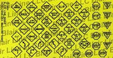 Blair Line MODEL TRAINS Blair Line N Highway Signs - Vintage Warning/Stop 1930s-1950s (Black, Yellow)