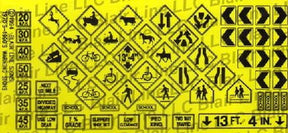 Blair Line MODEL TRAINS Blair Line N Highway Signs - Warning #1 1971-Present (Black, Yellow)