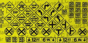 Blair Line MODEL TRAINS Blair Line N Highway Signs -Warning #3 1948-Present (black, yellow)