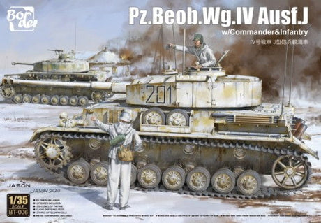 Border Models MILITARY MODEL Border  PzBeobWg IV Ausf J Tank w/Commander & Infantry 1/35