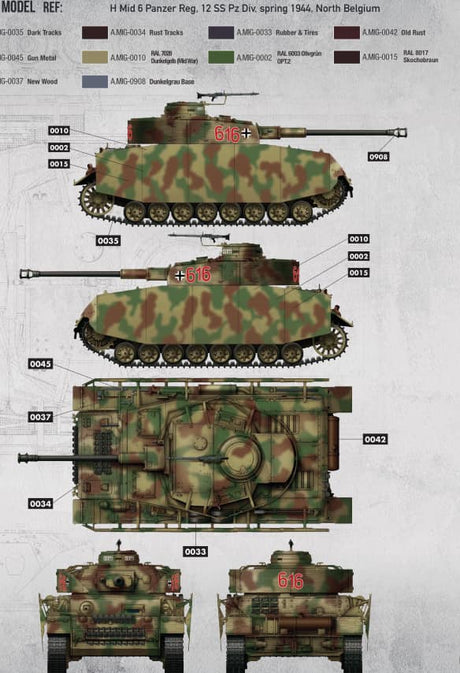 Border Models MILITARY MODEL Border PzKpfw IV Ausf H Early/Mid Tank (2 in 1) w/4 Crew Kit 1/35