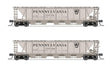 Broadway Limited Imports Covered Hopper BLI (Broadway Limited Imports) 7253 N Scale H32 Covered Hopper Pennsylvania "Shadow Keystone" 2 Pack