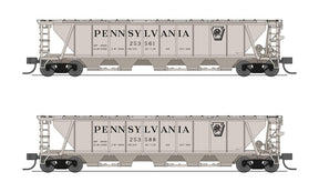 Broadway Limited Imports Covered Hopper BLI (Broadway Limited Imports) 7253 N Scale H32 Covered Hopper Pennsylvania "Shadow Keystone" 2 Pack