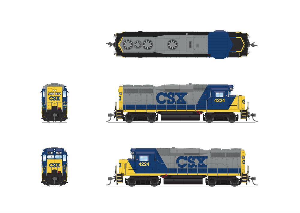 Broadway Limited Imports Diesel - Four Axle Broadway Limited BLI 7568 HO Scale EMD GP30 CSX "YN2" 4224 Paragon4