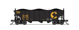 Broadway Limited Imports Open Hopper BLI (Broadway Limited Imports) 7154 N Scale 3 Bay Hopper Chessie System C&O 2 Pack A