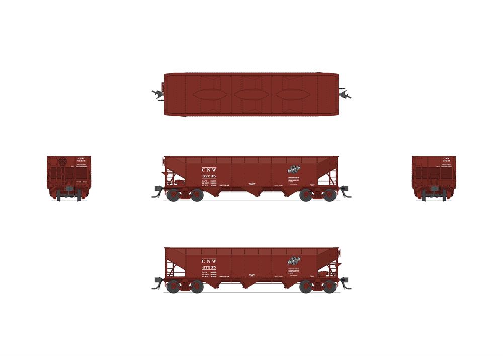 Broadway Limited Imports Open Hopper Broadway Limited Imports 8107 HO Scale 70 Ton Triple Hopper Chicago NorthWestern CNW 67725