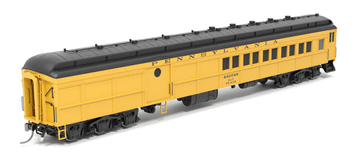 Broadway Limited Imports Passenger - Combine BLI 9749 HO Scale Pennsylvania PB70 Combine PRR Maintenance of Way 492048 (Yellow & Black)