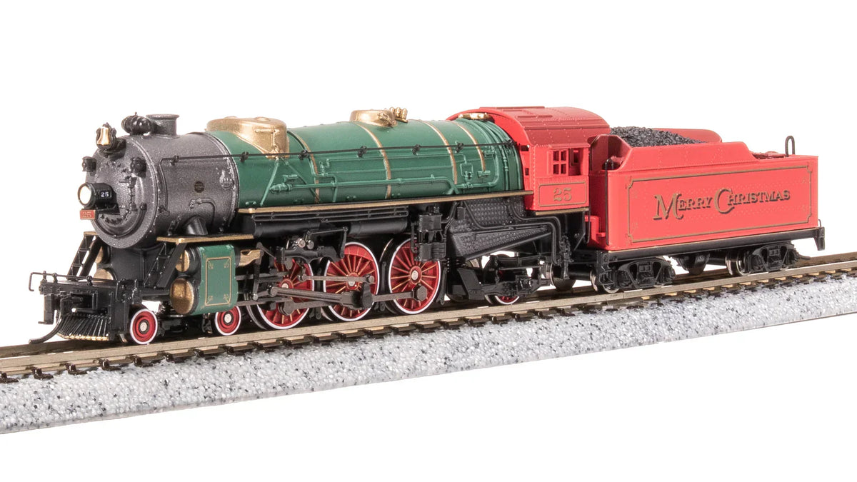 Broadway Limited Imports Steam Loco - 4-6-2 BLI 7991 N Scale USRA 4-6-2 Pacific Steam Locomotive Merry Christmas 25 Paragon4 DCC