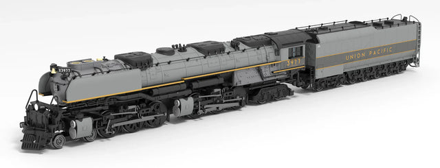 Broadway Limited Imports Steam Loco - 4-6-6-4 BLI 6985 N Scale 4-6-6-4 Challenger Steam Loco Union Pacific UP 3977 - Paragon4 (DC/DCC/Sound/Smoke - Oil Tender)