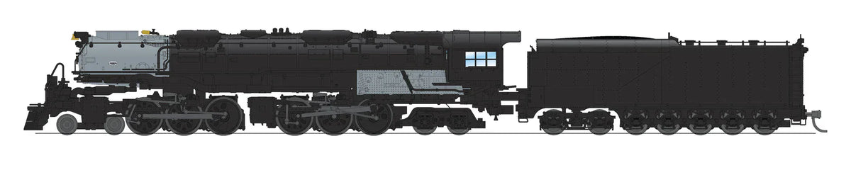 Broadway Limited Imports Steam Loco - 4-6-6-4 BLI 6991 N Scale 4-6-6-4 Challenger Steam Loco with Coal Tender Unlettered - Paragon4 (DC/DCC/Sound/Smoke)