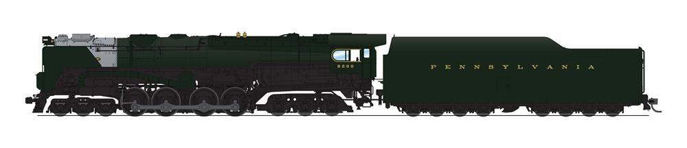 Broadway Limited Imports Steam Loco - 6-8-6 BLI 6186 HO Scale 6-8-6 Pennsylvania S2 Turbine Steam Loco PRR 6200 (Large Shields) Paragon4 Hybrid