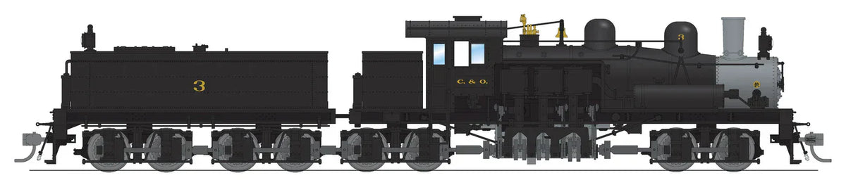 Broadway Limited Imports Steam Loco - Shay BLI 7812 HO Scale Class D 4 Truck Shay Chesapeake & Ohio C&O 8 - Paragon4 (Sound/DC/DCC/Smoke)