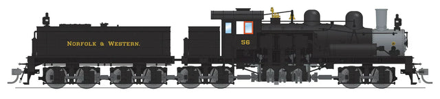 Broadway Limited Imports Steam Loco - Shay BLI 8256 HO Scale Class D 4 Truck Shay Norfolk & Western N&W #56 - Stealth DC
