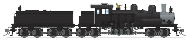 Broadway Limited Imports Steam Loco - Shay BLI 8258 HO Scale Class D 4 Truck Shay Black Unlettered - Stealth DC