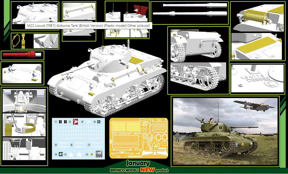 Bronco MILITARY MODEL Bronco British M22 Lucust T9E1 Airborne Tank 1/35