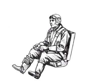 CMK 1/48 CMK Bf 109G German Pilot. seated (for Eduard kits) Resin Figure Model Kit