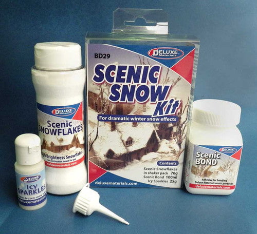 Deluxe Materials Deluxe Materials BD29 winter scenes  KIT with Snowflakes, Scenic adhesive and Icy Sparkles(Scale=ALL) Part #806-BD29