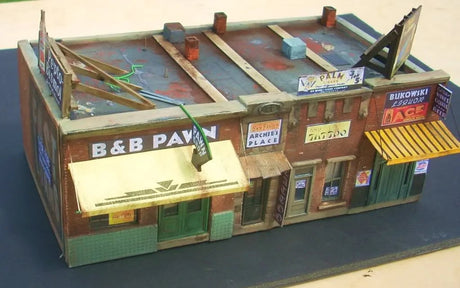 Downtown Deco Building - Kit Downtown Deco 1000 HO Scale Addams Avenue Part 1 Cast Hydrocal Building Kit