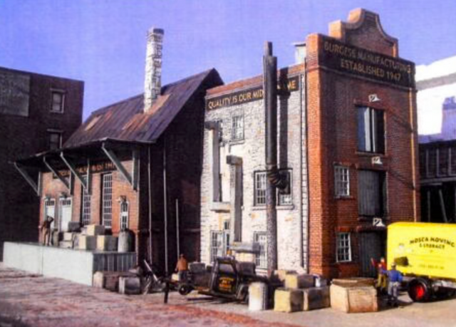 Downtown Deco Building - Kit Downtown Deco 1037 HO Scale Burgess Manufacturing Cast Hydrocal Building Kit