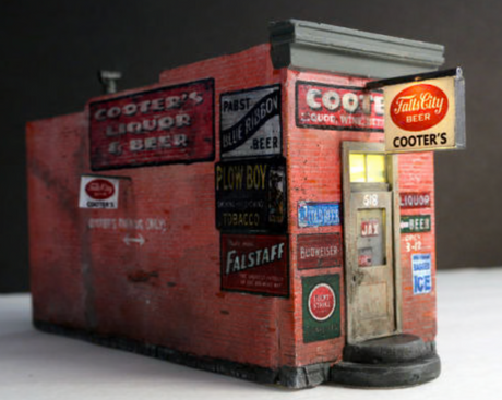 Downtown Deco Building - Kit Downtown Deco 57 O Scale Cooter's Liquors Cast Hydrocal Building Kit