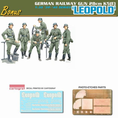 Dragon MILITARY MODEL Dragon 1/35 28cm K5(E) Leopold German Railway Gun (Re-issue) Kit