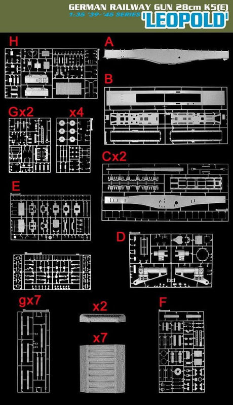 Dragon MILITARY MODEL Dragon 1/35 28cm K5(E) Leopold German Railway Gun (Re-issue) Kit