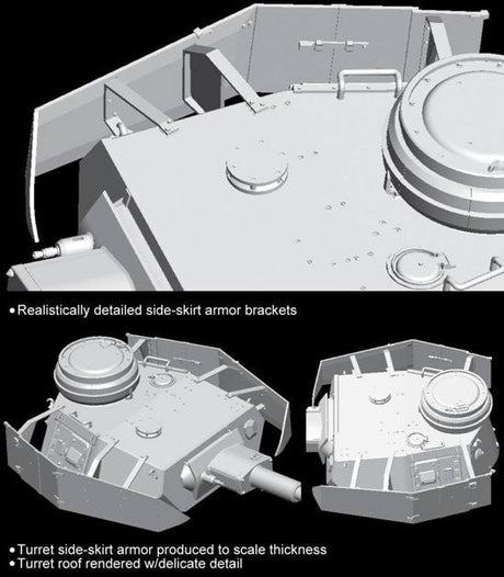 Dragon MILITARY MODEL Dragon 1/35 Bergepanther Command Tank w/PzKpfw IV Ausf H Turret Kit