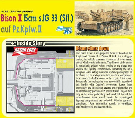 Dragon MILITARY MODEL Dragon 1/35 Bison II Tank w/15cm sIG 33 (Sfl) on Pzkpfw II Chassis Smart Kit