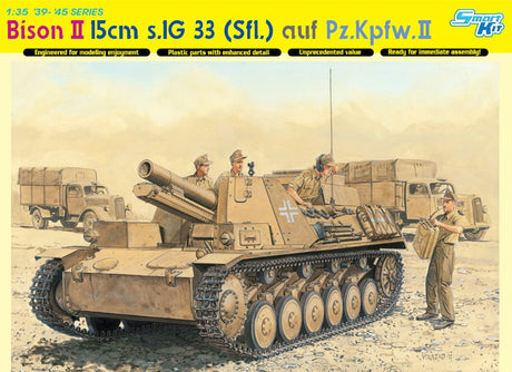 Dragon MILITARY MODEL Dragon 1/35 Bison II Tank w/15cm sIG 33 (Sfl) on Pzkpfw II Chassis Smart Kit
