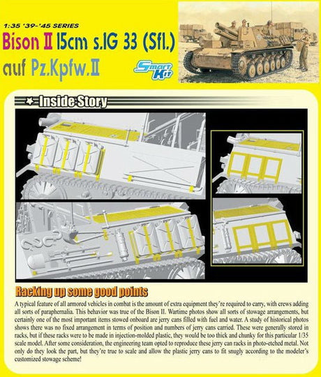 Dragon MILITARY MODEL Dragon 1/35 Bison II Tank w/15cm sIG 33 (Sfl) on Pzkpfw II Chassis Smart Kit